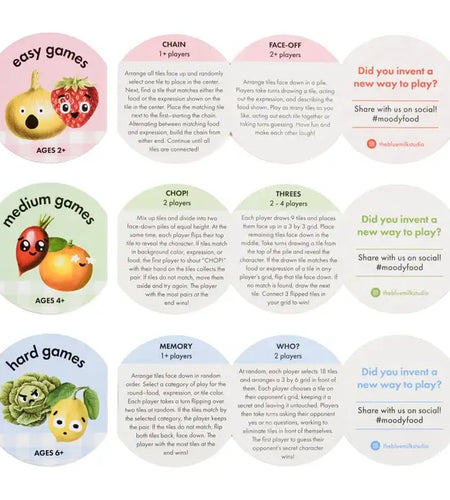 Moody Food Card Game