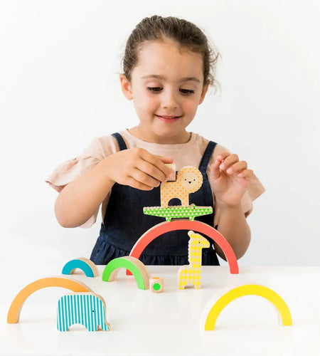 Wild Rainbow Jungle Wooden Balancing Game