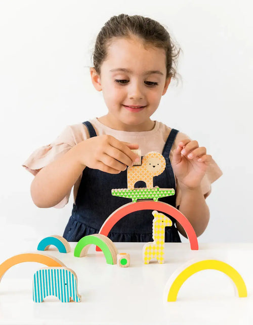 Load image into Gallery viewer, Wild Rainbow Jungle Wooden Balancing Game
