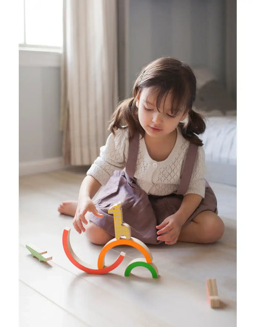 Load image into Gallery viewer, Wild Rainbow Jungle Wooden Balancing Game
