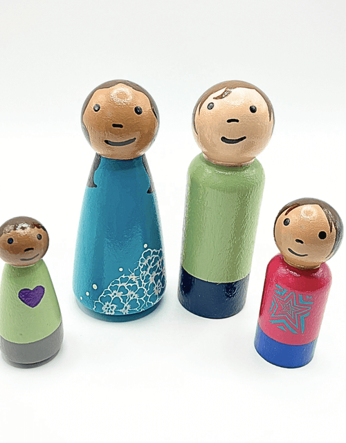 Load image into Gallery viewer, Multiracial Family Wooden Doll Set
