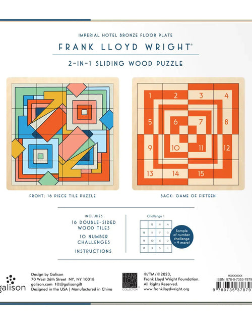 Load image into Gallery viewer, Frank Lloyd Wright Imperial Hotel 2-in-1 Sliding Wood Puzzle
