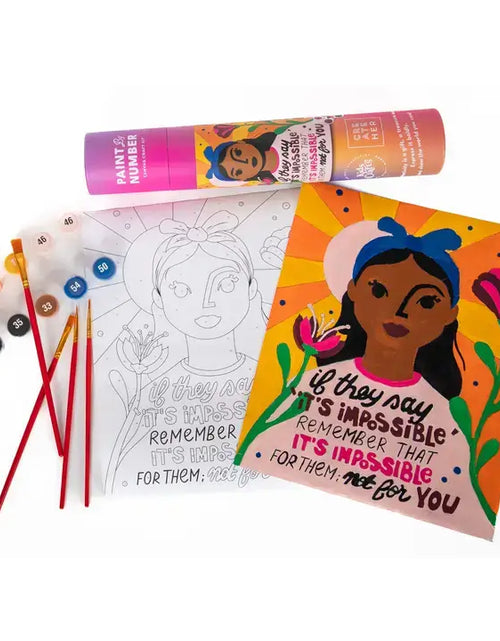 Load image into Gallery viewer, Nothing Is Impossible DIY Paint By Numbers Art Kit
