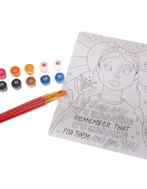 Load image into Gallery viewer, Nothing Is Impossible DIY Paint By Numbers Art Kit
