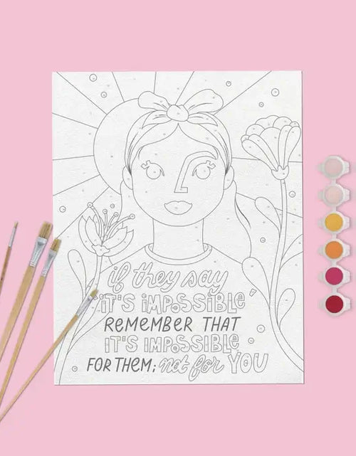 Load image into Gallery viewer, Nothing Is Impossible DIY Paint By Numbers Art Kit
