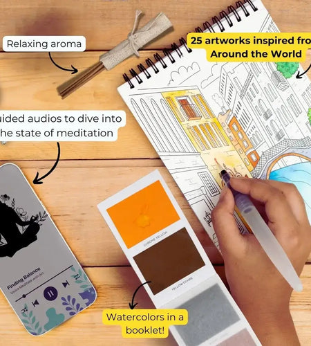 Around the World Meditative Travel Art Kit