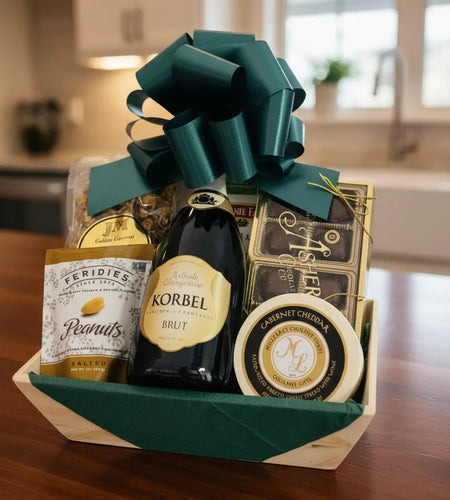 Jenny's Celebration Gift Basket with Champagne & Treats