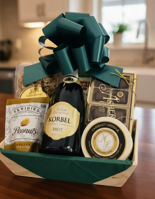 Load image into Gallery viewer, Jenny's Celebration Gift Basket with Champagne &amp; Treats
