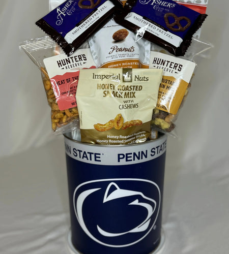 Penn State Nittany Lions Gift Tin Basket - USA Made with Premium Snacks
