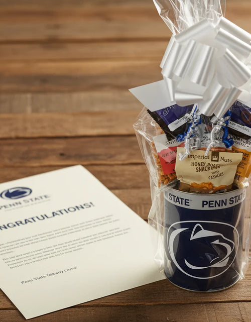 Load image into Gallery viewer, Penn State Nittany Lions Gift Tin Basket - USA Made with Premium Snacks
